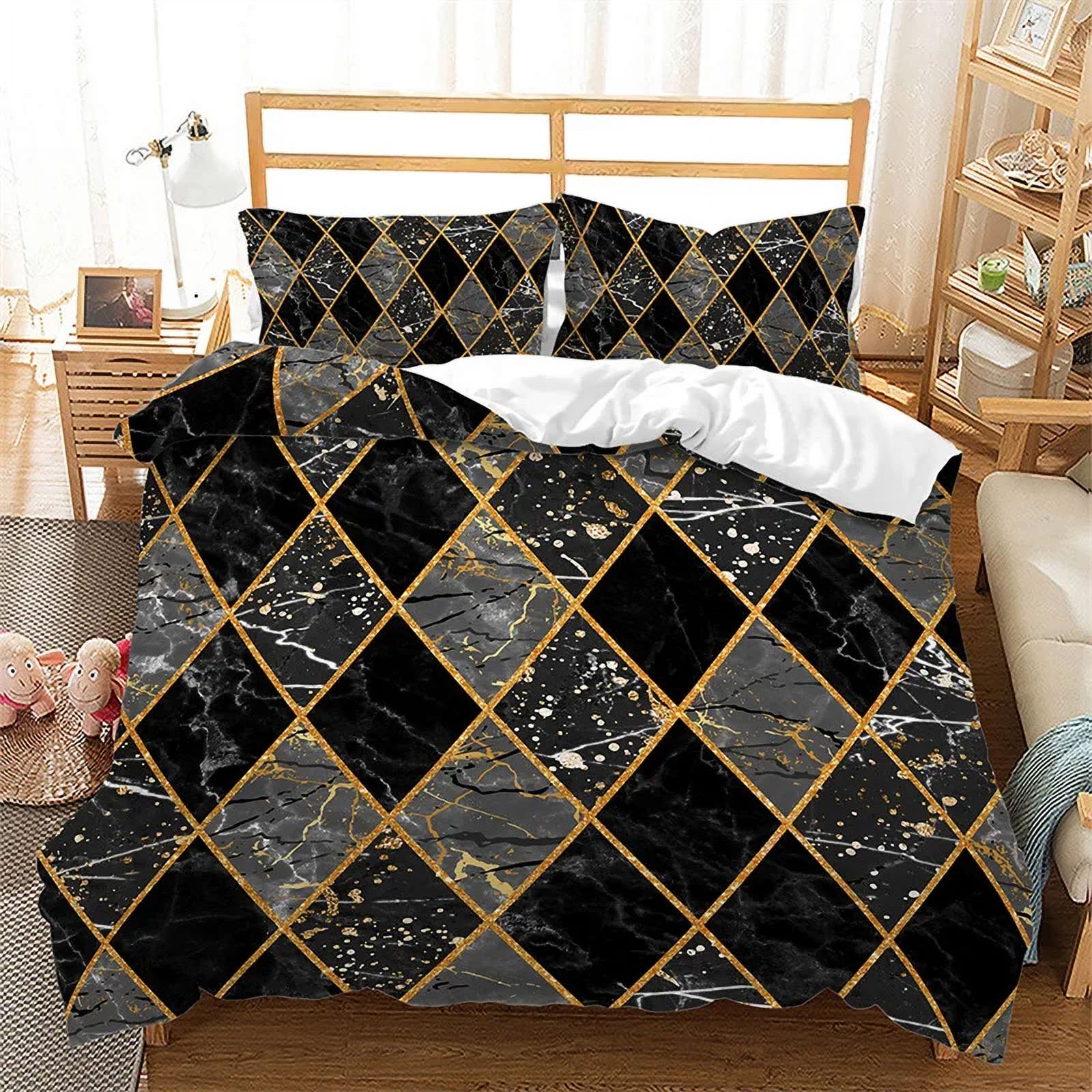 2024 Marble Duvet Cover Marble Brick Wall Style King Bedding Set