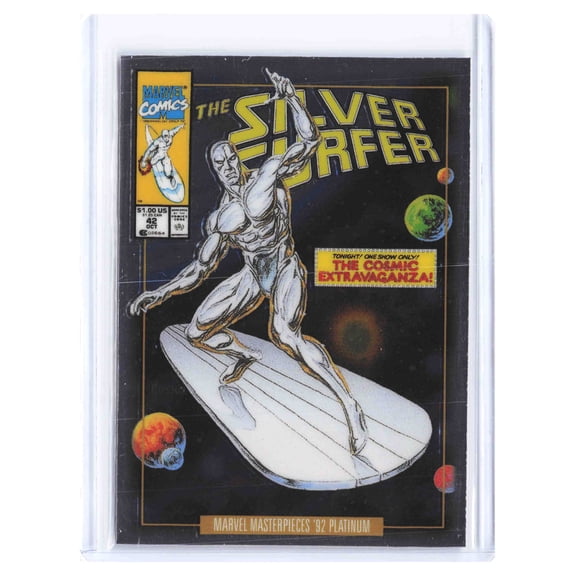 2024 Marvel Masterpieces Platinum Silver Surfer Variant Covers Trading Card SkyBox #90-V