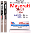 thumbnail image 1 of 2024 Maserati Ghibli Beam Blade Wipers (Set of 2), 1 of 3