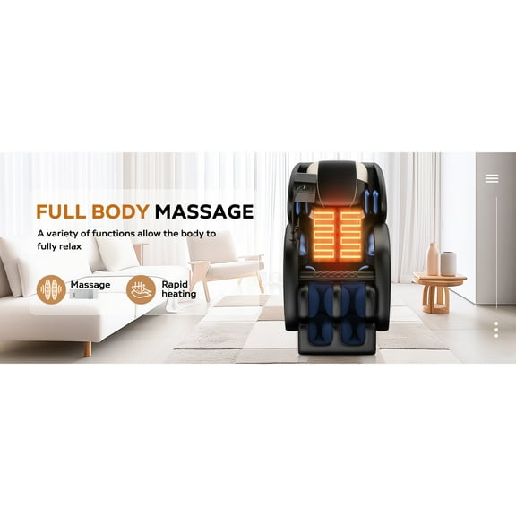 2024 Massage Chair Recliner With Zero Gravity & Full Body Air , 6 Fixed Rollers For Targeted Back, Neck Lumbar Massage, 5 Preset Modes, Leg Heating, Multiple Airbags, Retractable Footstool, Roller