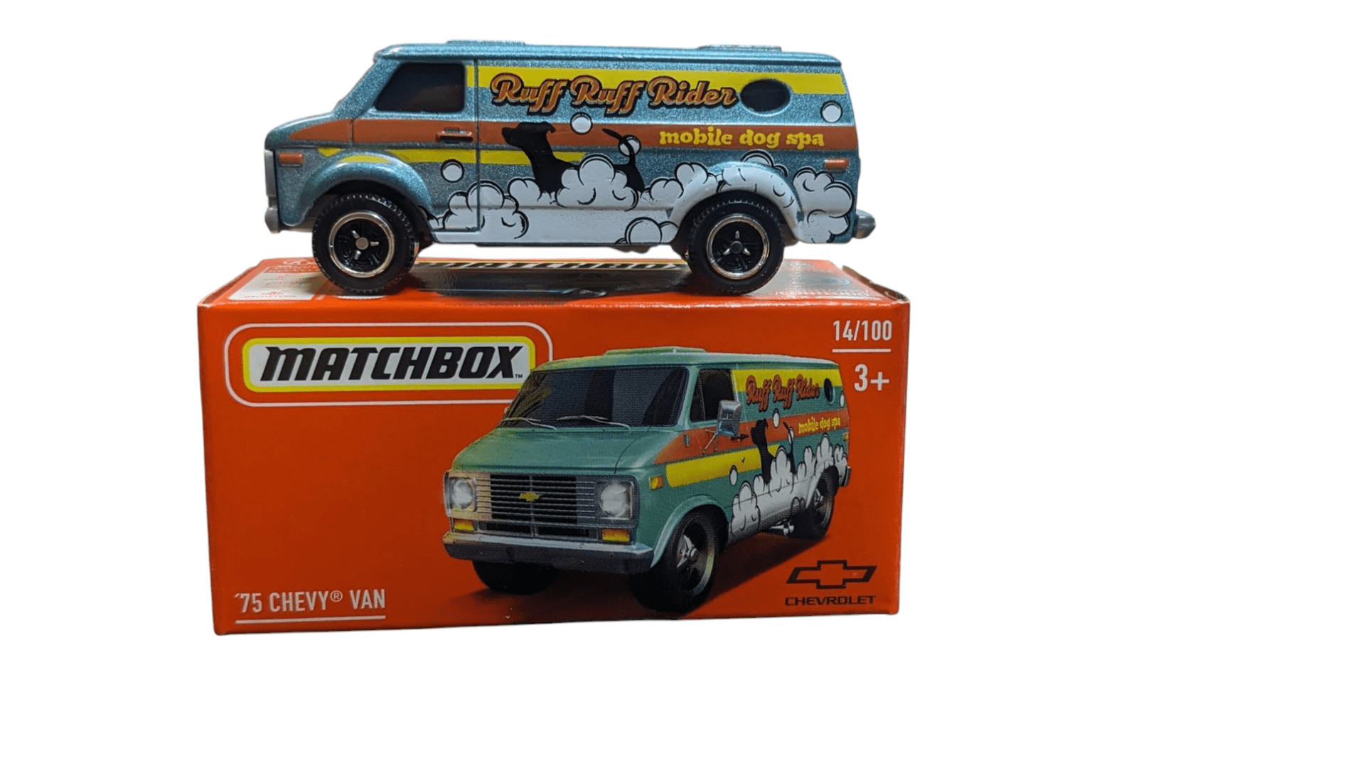 2024 Matchbox Power Grabs #14 '75 Chevy Van Mobile Dog Spa