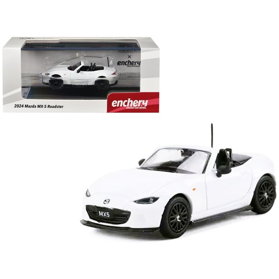 2024 Mazda MX-5 Roadster White 1/64 Diecast Model Car by GCD x Enchery