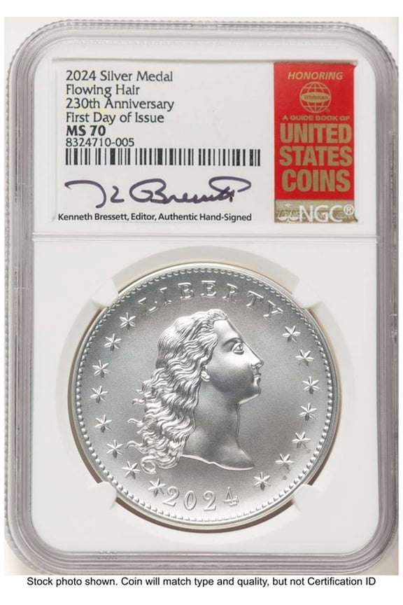 2024 Medal Modern Commemorative Coin NGC MS70 Flowing Hair - Silver - 230th Anniversary - First Day of Issue - HAT773188069