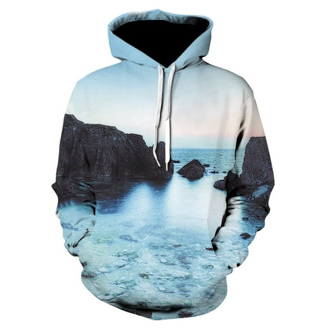 2024 Men's 3D Starry Sky Beach Hoodie Men/women Hooded Hoodie Male