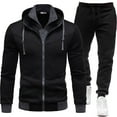 2024 Men's Casual Tracksuit Set Long Sleeve Full Zip Running Jogging