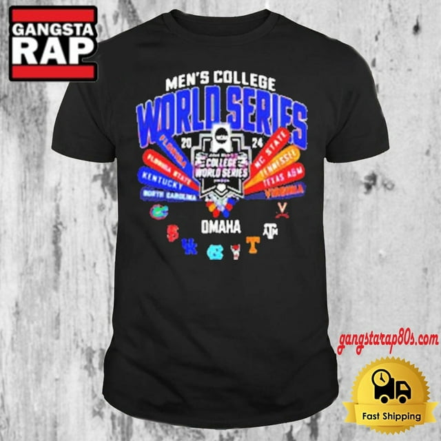 2024 Men’s College World Series Omaha 8 Teams T Shirt