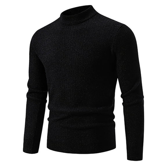 2024 Men's Fall/winter New Half Turtleneck Dark Matching Pullover Sweater Sweater