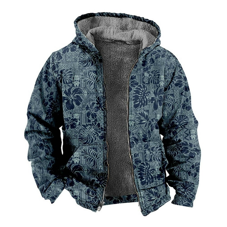 Fabric quilted hooded jacket mens discount