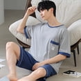 thumbnail image 1 of 2024 Men‘s Summer Casual Sleepwear Sets Homewear Suits 2pcs Modal T-shirt and Shorts Oversized Pajamas Male L-5XL Pjs pyjama, 1 of 7