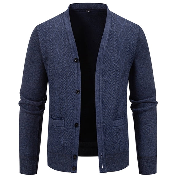 2024 Men's Sweater Coat Trendy Casual Loose Knit Cardigan V Neck Lightweight Jacket For Spring Autumn Winter Comfort