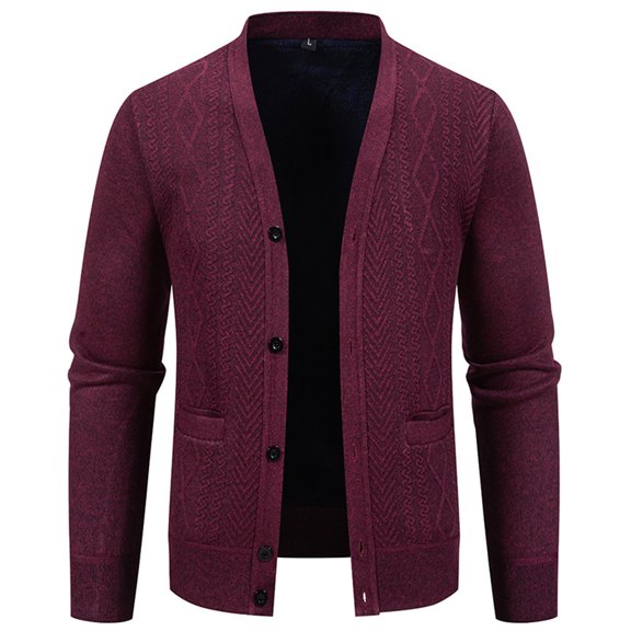 2024 Men's Sweater Coat Trendy Casual Loose Knit Cardigan V Neck Lightweight Jacket For Spring Autumn Winter Comfort