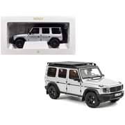 2024 Mercedes-Benz G-Class Professional Iridium Silver Metallic with Black Top and Roof Rack 1/18 Diecast Model Car by Norev