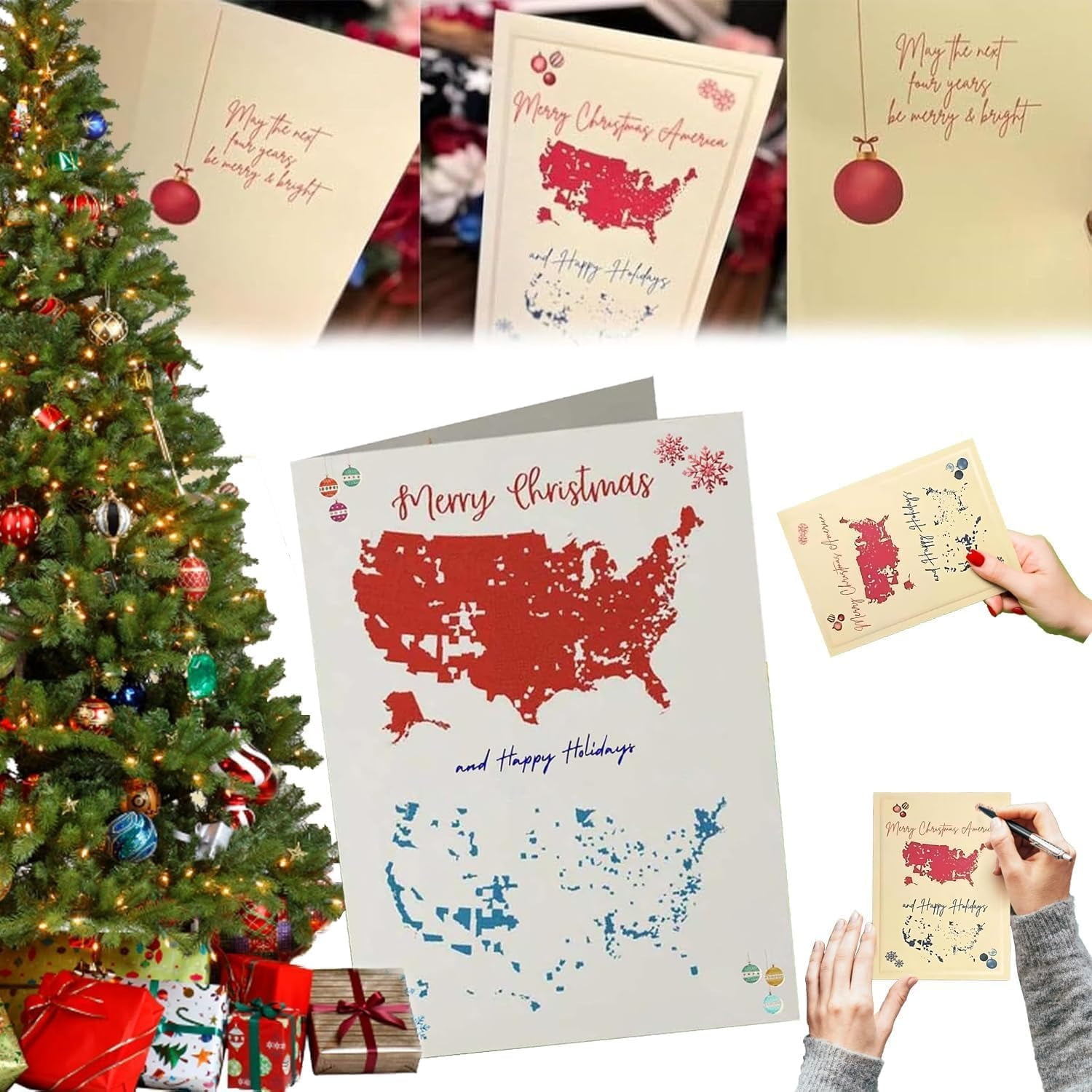 2025 Merry Christmas America Card, 2025 Presidential Election Map Cards