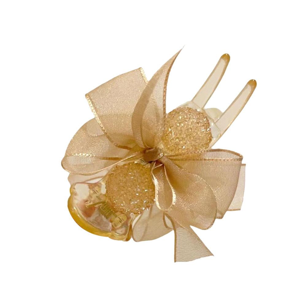 2024Mesh Bow Hair Claw Acrylic Large Hair Clip Sweet Hair Clips Hair