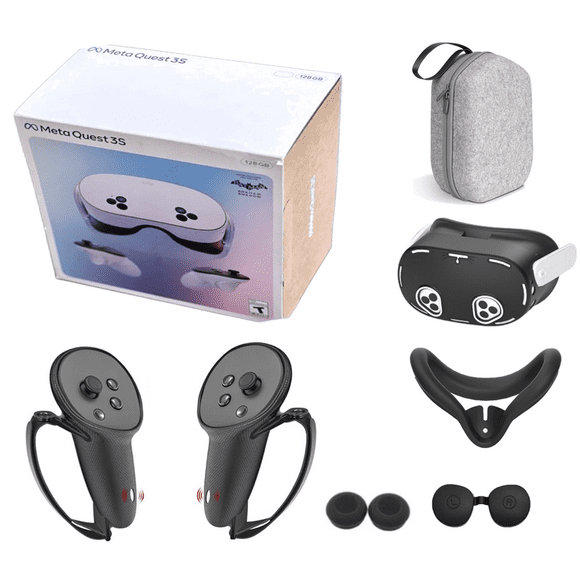 2024 Meta Oculus Quest 3S 128GB All-In-One VR Headset with Touch Controllers, Case, and Marxsol Essential Accessories