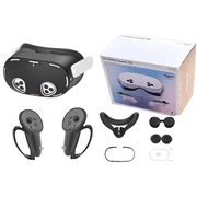 2024 Meta Oculus Quest 3S All-In-One VR Headset, Touch Controllers, 128GB SSD, 1832x1920 up to 120 Hz,3D Audio,Protective covers, Controller Grips, Face Cover, Lens Cove