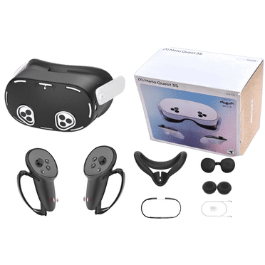 2024 Meta Oculus Quest 3S All-In-One VR Headset, Touch Controllers, 128GB SSD, 1832x1920 up to 120 Hz,3D Audio,Protective covers, Controller Grips, Face Cover, Lens Cove