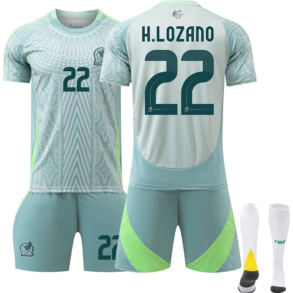 2024 Mexican Away Green Jersey No. 22 Losano 14 Sanchez American Cup