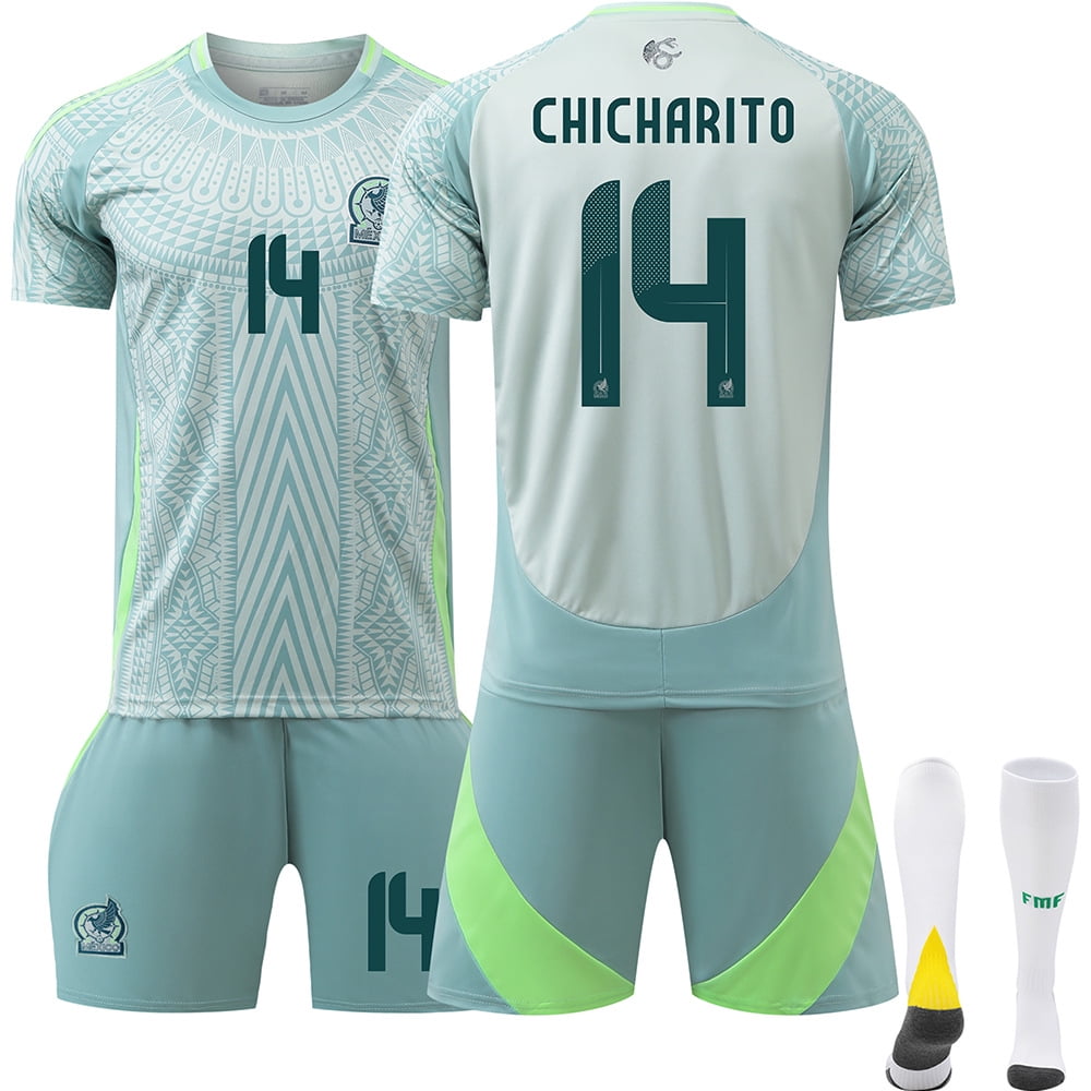 2024 Mexican Away Green Jersey No. 22 Losano 14 Sanchez American Cup