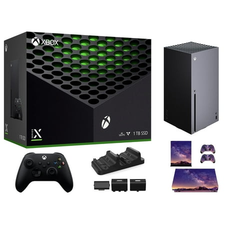 2024 Microsoft Xbox Series X 1TB SSD Console + 1 Wireless Controller, 16GB RAM, 8X Cores Zen 2 CPU Gaming, 4K UHD Blu-Ray, 8K HDR, WiFi + Controller Charging Dock + Console&Controller Skins
