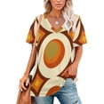 thumbnail image 1 of 2024 Mid-Century Modern 70S Women Zipper Sexy Printed Vintage T Shirts Tops Full Print T-Shirt Mid Century Modern Modern Mid Century, 1 of 5