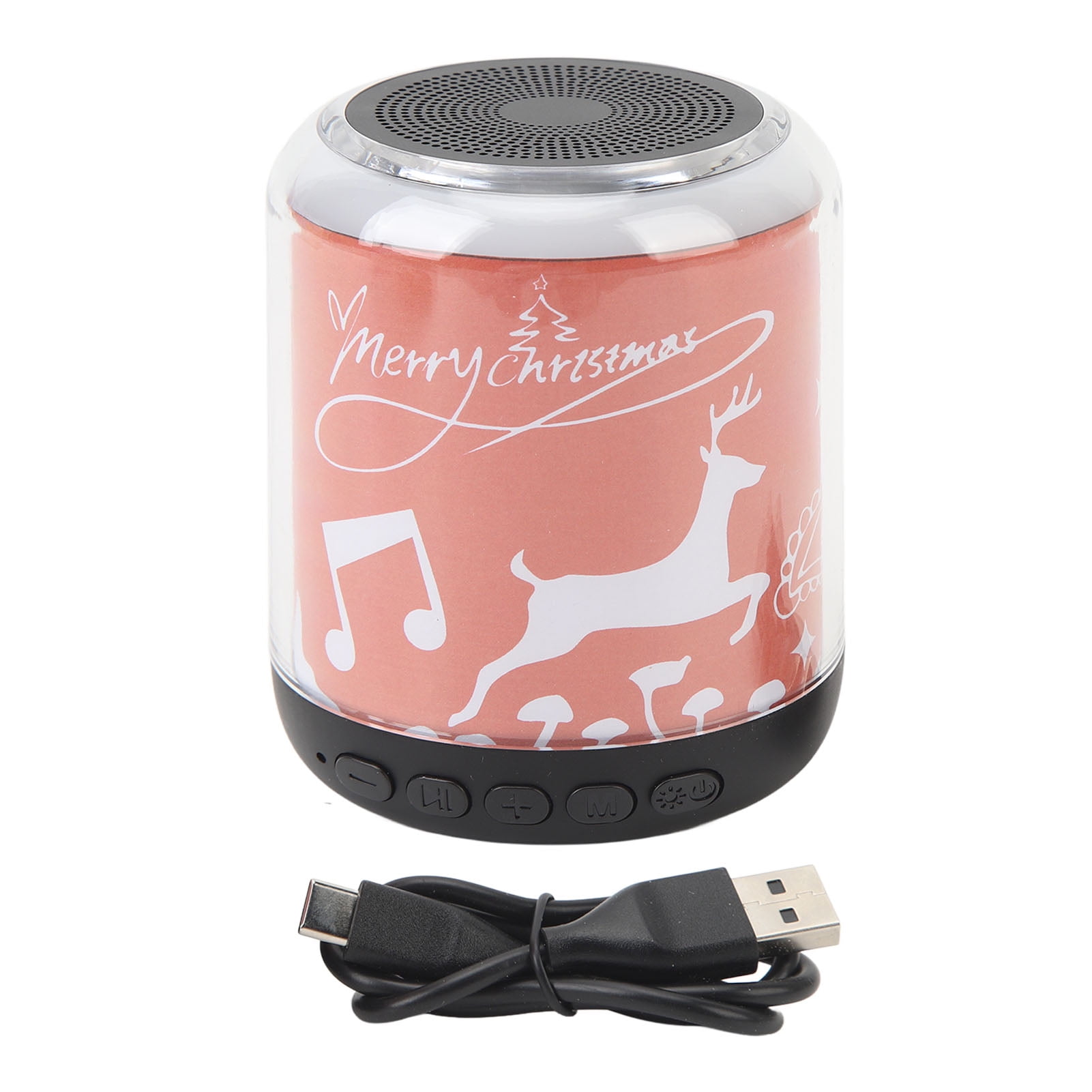 2024 Mini Bluetooth Speaker Christmas Pattern Festive Atmosphere RGB