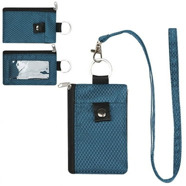 2024 Mini Wallet with Neck Strap Prevent Theft Credit Card Bag Zero Wallet RFID Signal Blocking Bag for Women Men (Dark Blue)