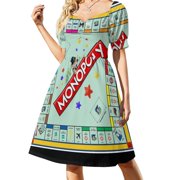 OUXIAOLIN2 2024 Monopoly Board Game Classic Dress Dress for pregnant women dress for woman evening dresses women wedding dresses for parties
