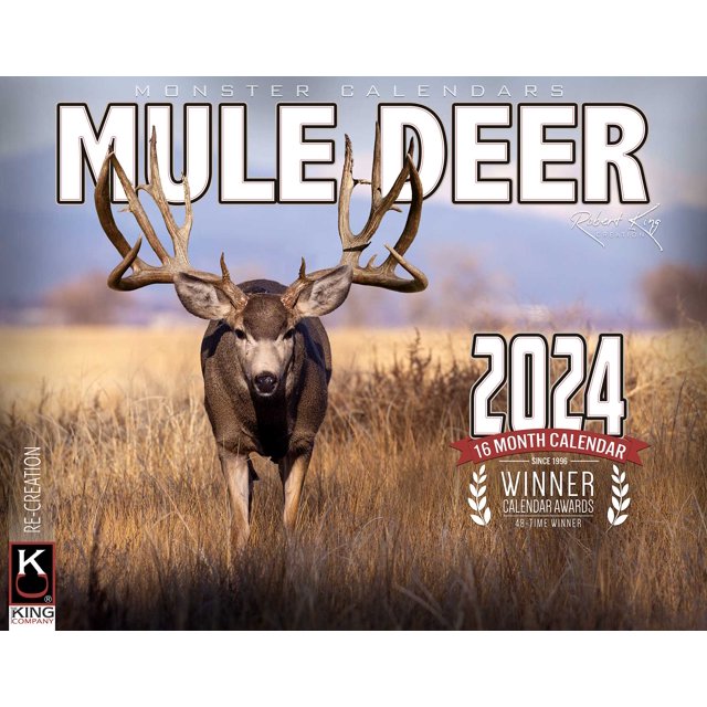 2024 Monster Mule Deer Wall Calendar 16Month XLarge Size 14x22, Best