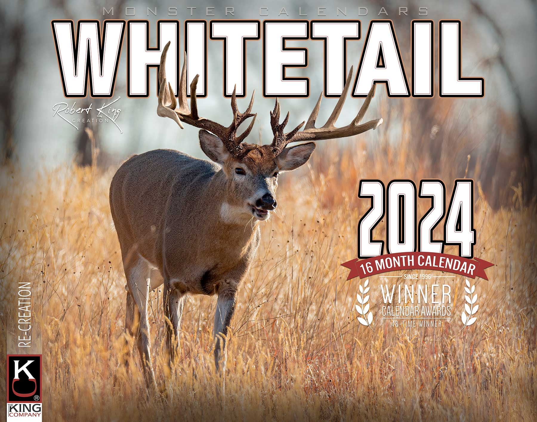 2024 Monster Whitetail Deer Wall Calendar 16Month XLarge Size 14x22