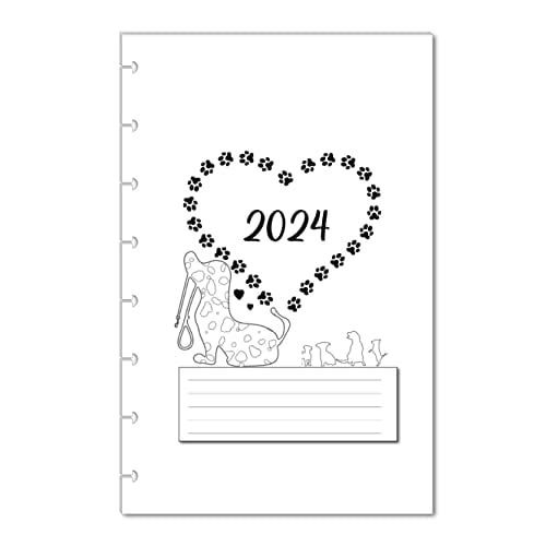 2024 Monthly Calendar Refills for 8 Disc Half Letter Planners Fits TUL