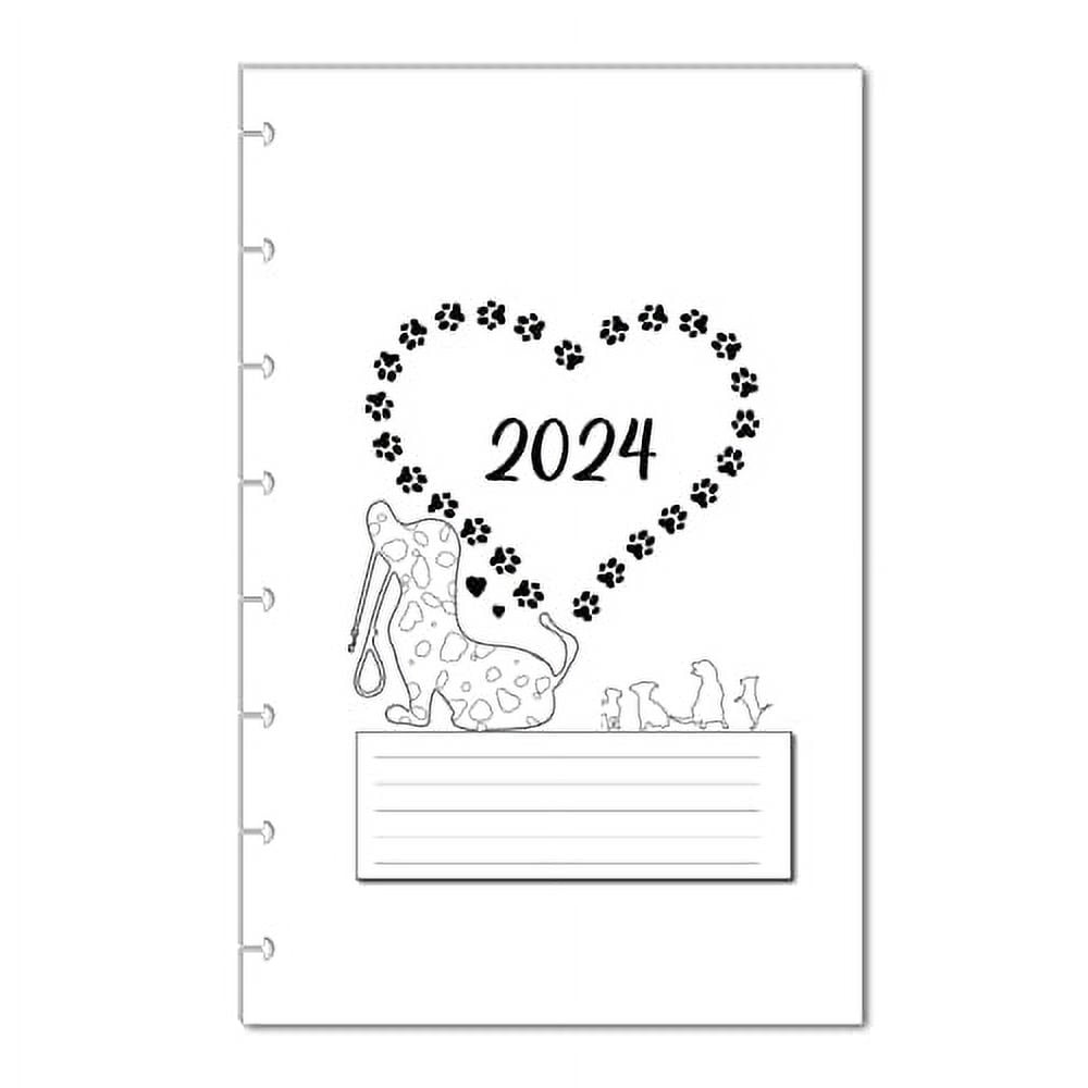 2024 Monthly Calendar Refills for 8 Disc Half Letter Planners Fits TUL Junior, Staples ARC Notebook Junior, Levenger Circa, NOTIQ Half-Letter 8-Disc (M4 and M5), Marta Stewart (Dog) - Walmart.com 2024-monthly-calendar-refills-for-8-disc-half-letter-planners-fits-tul-junior-staples-arc-notebook-junior-levenger-circa-notiq-half-letter-8-disc-m4-and-m5-marta-stewart-dog-walmart-com