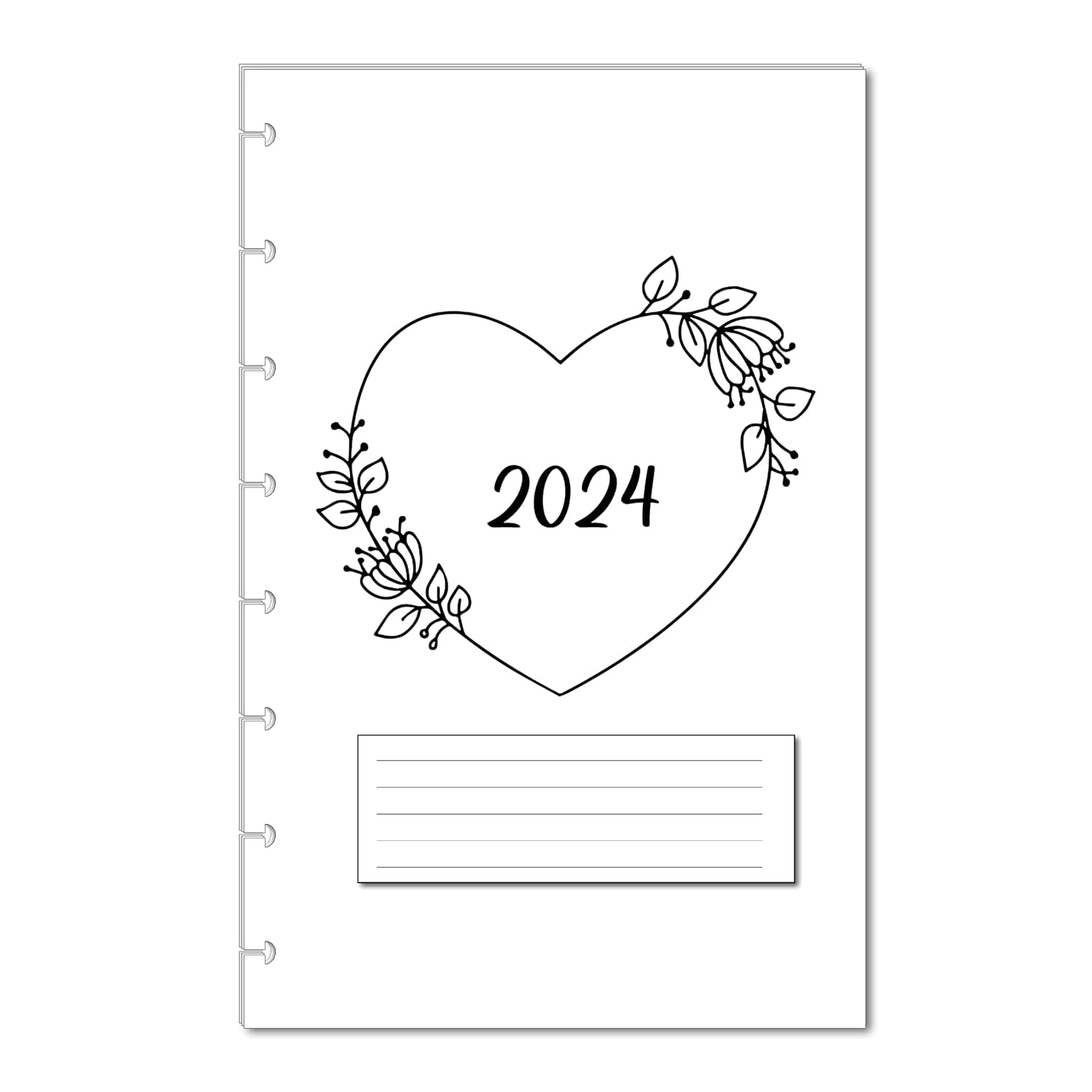 2024 Monthly Calendar Refills for 8Disc Half Letter Planners Fits TUL