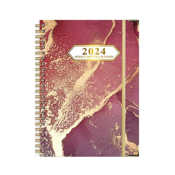 2024 Monthly Calendar Twin-Wire Binding Annual Yearly Planner 12 Month Calendar