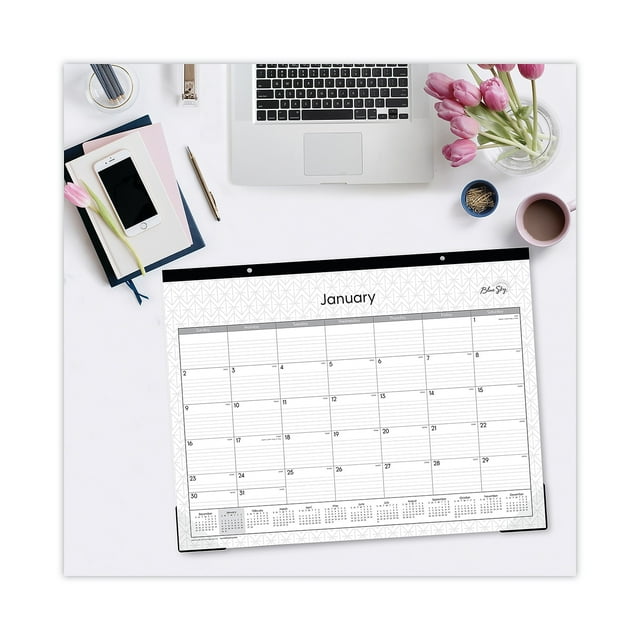 2024 Monthly Desk Pad Calendar, 22x17, Blue Sky, Enterprise