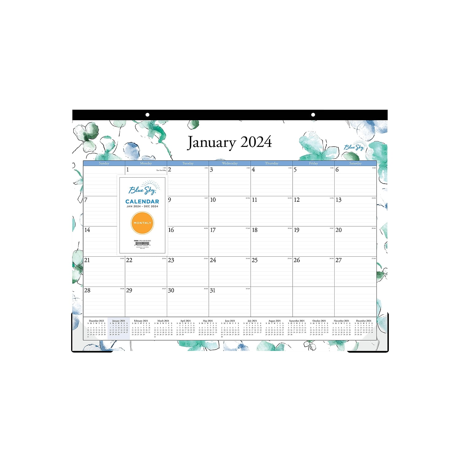 2025 Monthly Desk Pad Calendar, 22x17, Blue Sky, Lindley