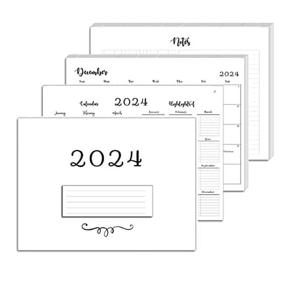 2024 Monthly Planner Calendar Refills for 9-Disc Classic Planners, Monthly Loose-Leaf Inserts, 12 Month 9-Disc Planner, 7x9.25 Size Monthly Calendar 9-Ring (9-Disc)