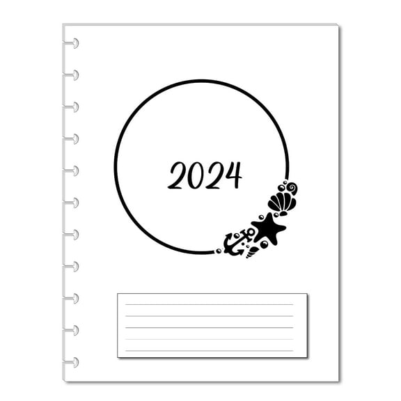 2024 Monthly Planner Calendar Refills fits 11-Disc (8.5 x 11 inches) Planners Such as; TUL Letter, Big Happy Planner, Staples ARC Notebook, Levenger Circa, NOTIQ Letra, Marta Stewart (Shell)