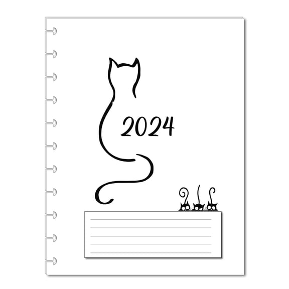 2024 Monthly Planner Calendar Refills fits 11-Disc (8.5 x 11 inches) Planners Such as; TUL Letter, Big Happy Planner, Staples ARC Notebook, Levenger Circa, NOTIQ Letra, Marta Stewart (Cat)