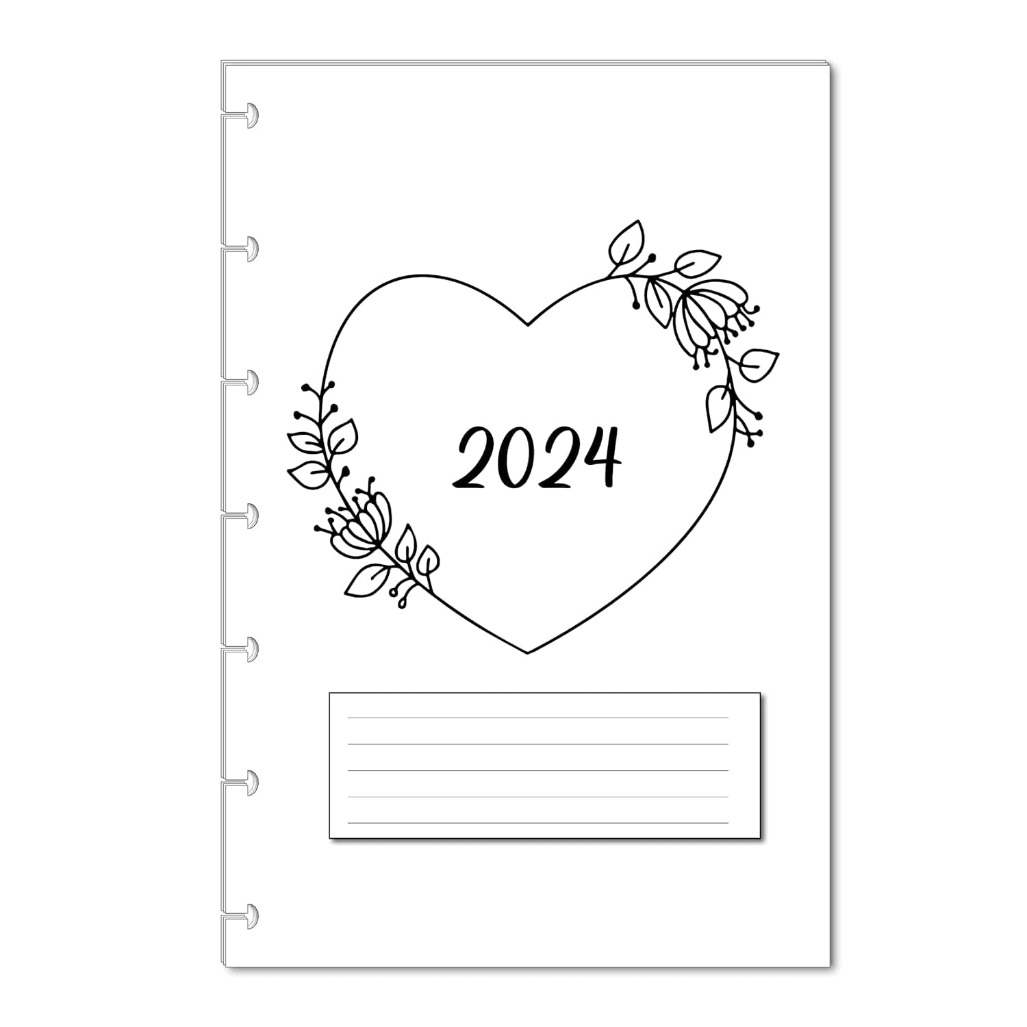 2024 Monthly Planner Calendar Refills for 7Disc Mini Happy Planners