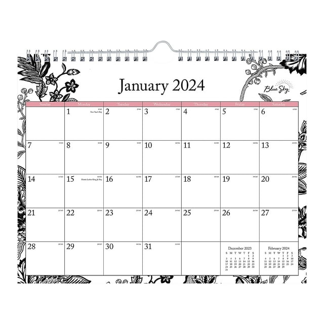 2024 Monthly Wall Calendar, 11x8.75, Blue Sky, Analeis