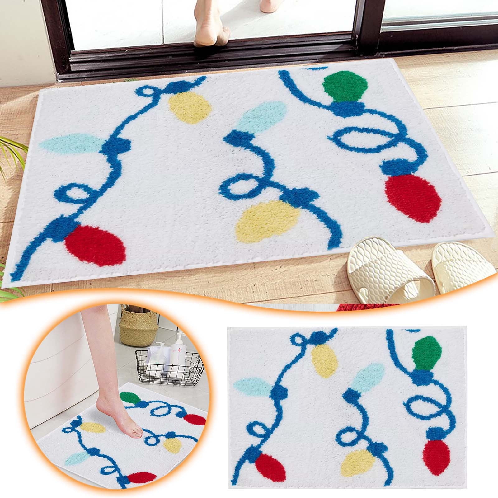 2024 Most Popular Carpet Christmas Doormat Soft Christmas Bath Mat