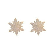 CAMERIARIO 2024 Multi Diamond Flower Stud Earrings High End Exquisite Temperament Micro Set Zircon Earrings