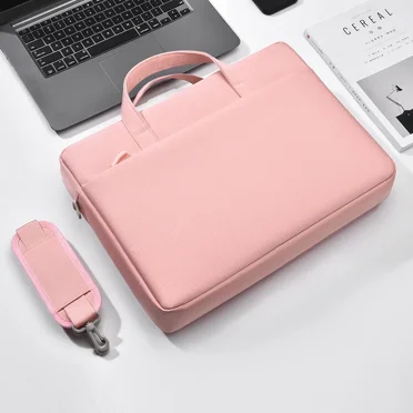 2024 Multifunctional Waterproof Shockproof 16-inch Laptop Bag 15-inch 17-inch Large-capacity Shoulder Briefcase (Pink,15.6-16.1in)