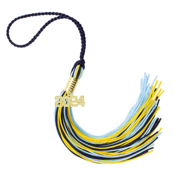 2024 NAVY / LTBLUE / GOLD GRADUATION TASSEL - EVERY SCHOOL COLOR AVAILABLE -MADE IN USA