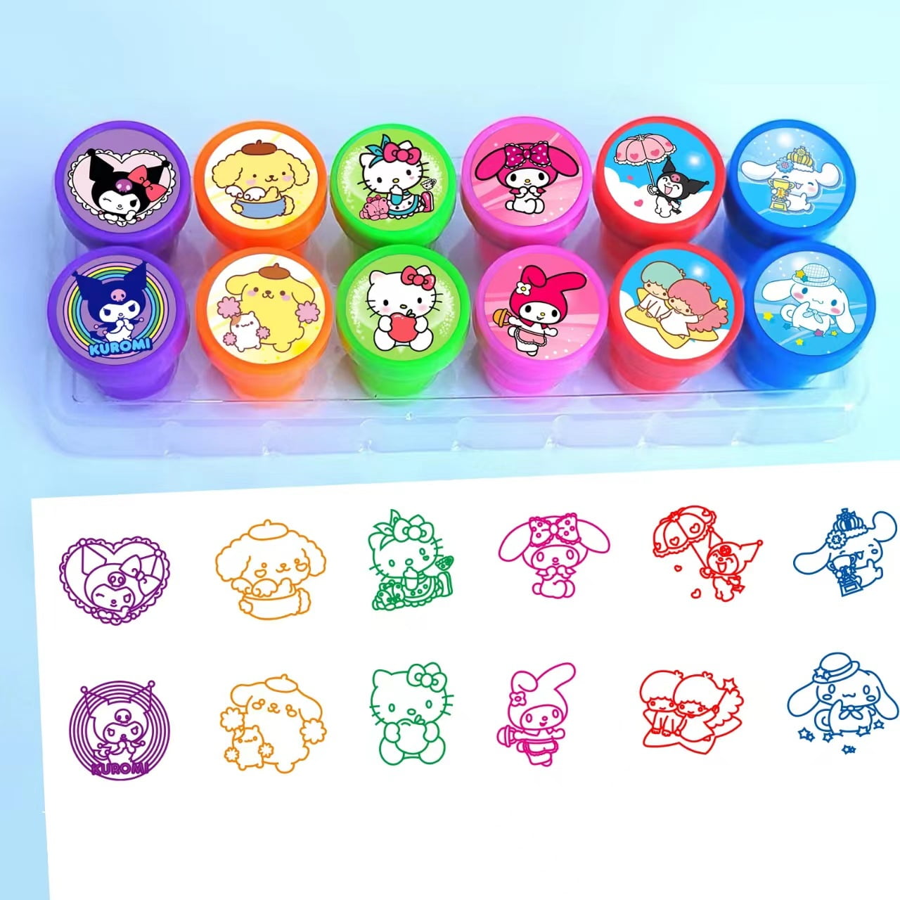 2024 NEW 2024 Sanrio Seal Toys Set Cartoon Cute Hello Kitty Kuromi