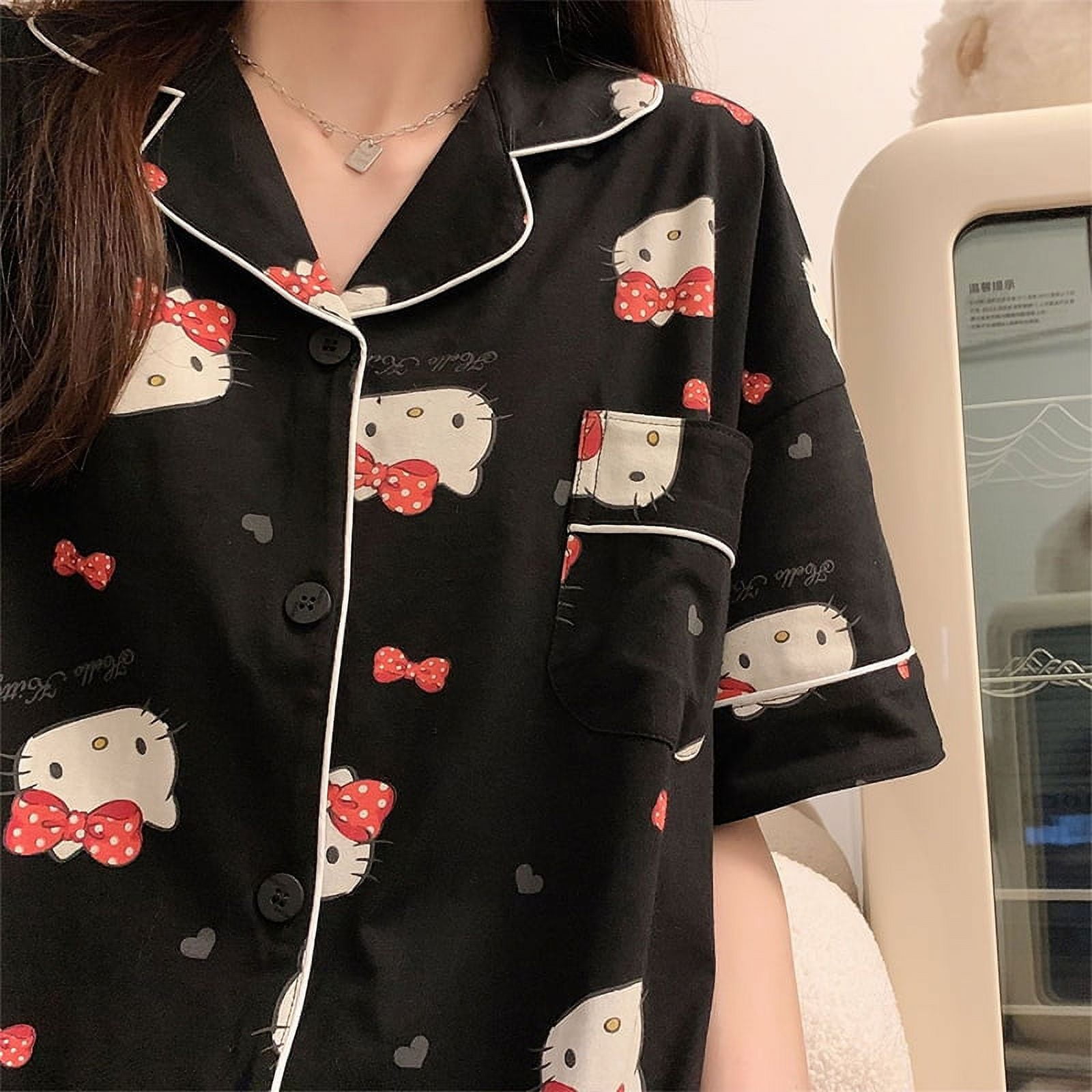 2024 NEW Anime Hello Kitty Sanrio Pajamas Summer Kawaii Cartoon Girls