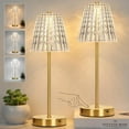 thumbnail image 1 of 2024 NEW Bedside Table Lamp Set of 2, Fully Stepless Dimmable Vintage Crystal LED Touch Lamps with 3 Colors, Portable Rechargeable Cordless Nightstand Lamp for Bedroom Living Room Office Desk, 1 of 8