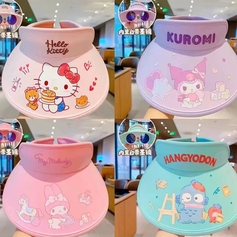 Sanrio Hello Kitty Kids Sun Hat - UPF Mesh Cap With Neck Sun Protection, Adjustable Fit