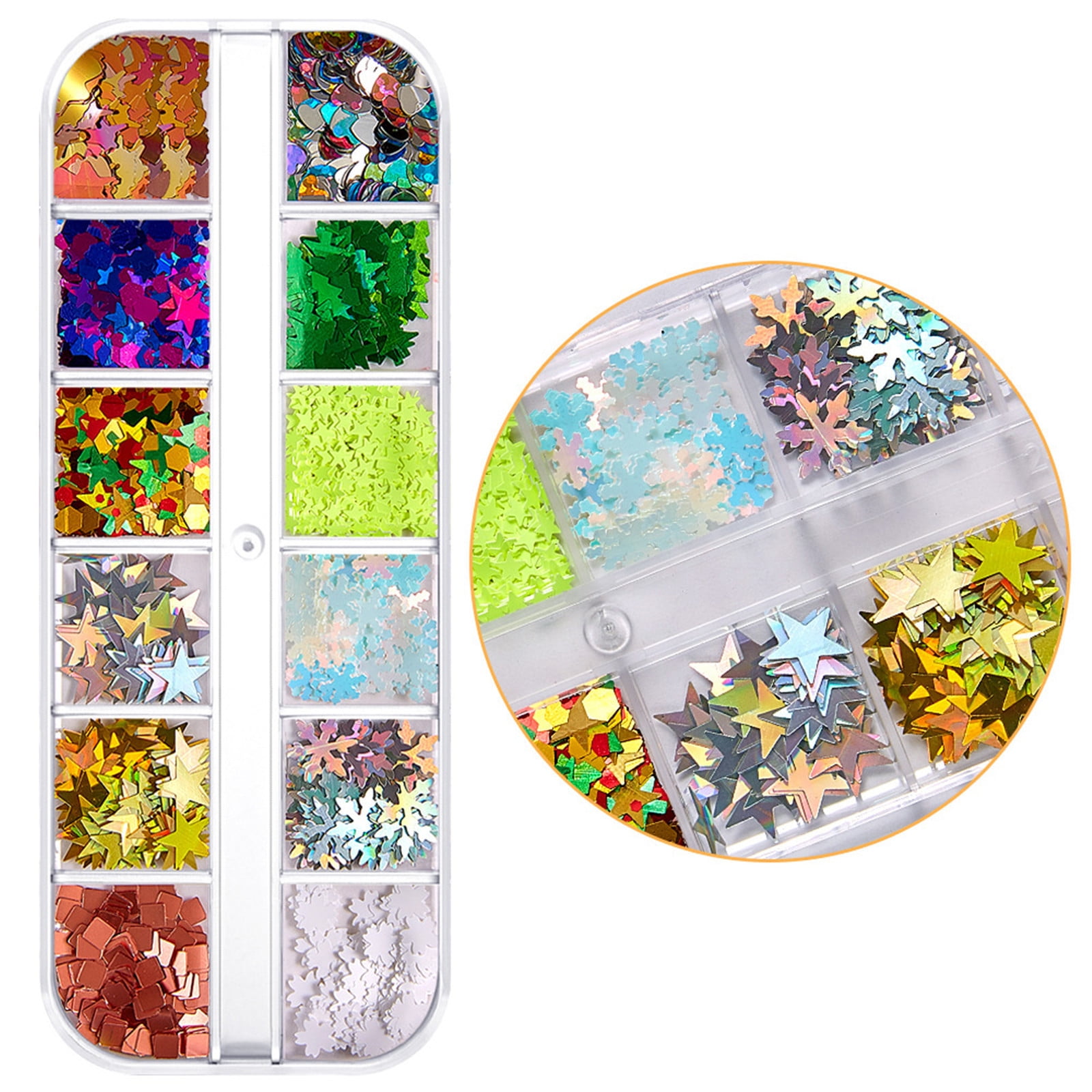 2024 Nail Art Sticker Christmas Nail Sequins Irregular Colors Nail Tips